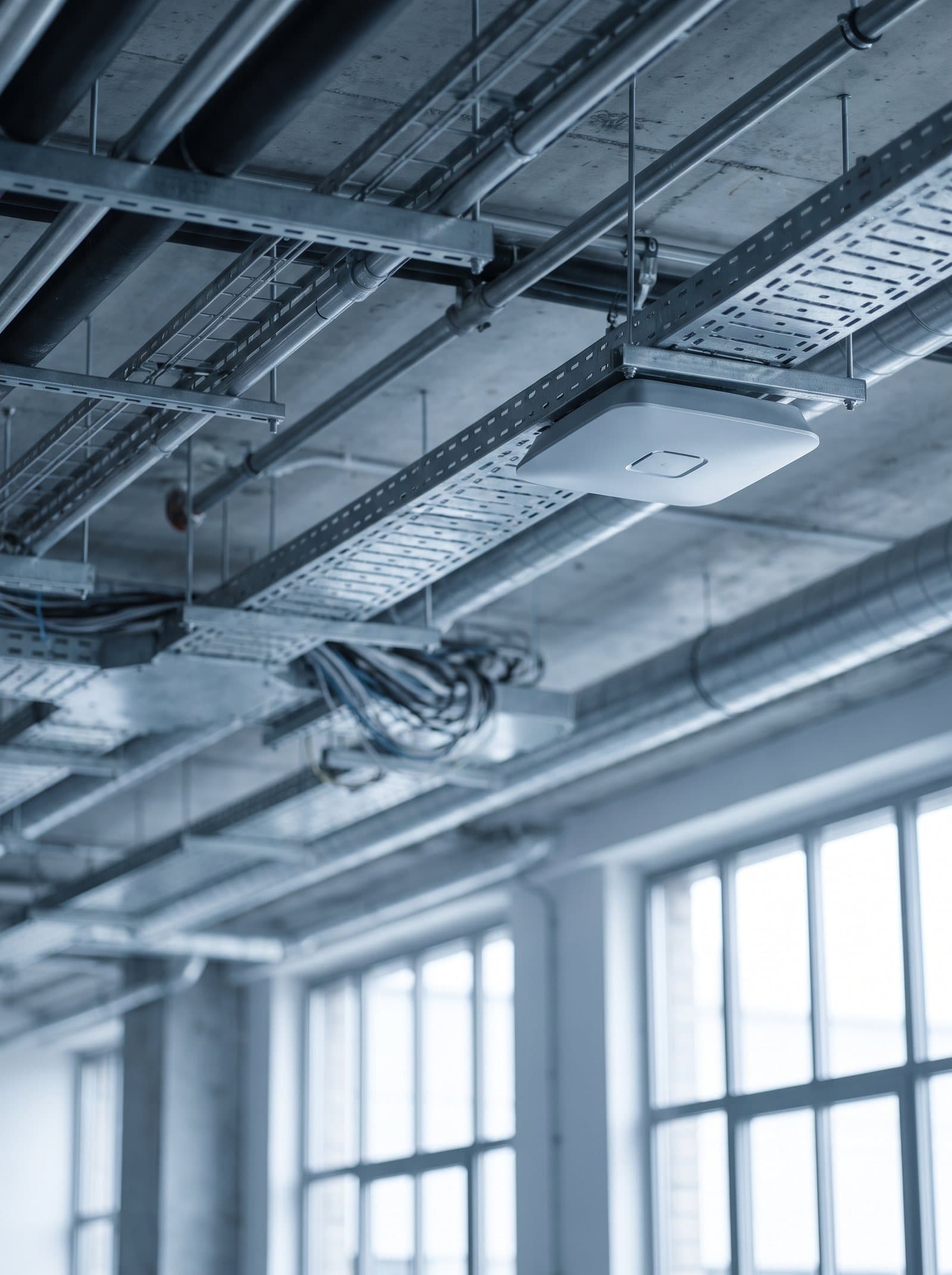 Wireless access point on an exposed ceiling