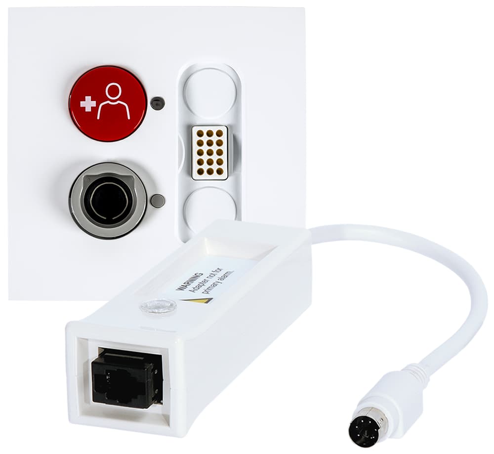 Magnetic socket plate with Mini-DIN connection